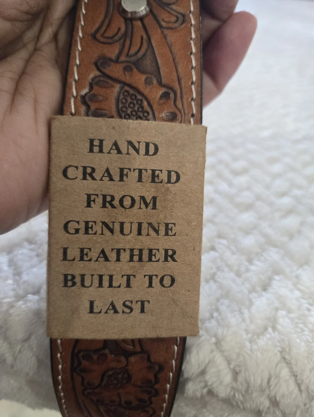 Montauk Men's Leather Western Belt XL 42-44 Brown Tooled Cowboy Floral NWT